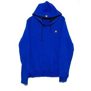 DC Skate Shoes Hoodie Pullover Sweatshirt Royal Blue Cotton Polyester Mens Small